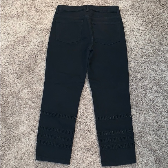 Moto Geo Cutout Black Straight Leg Jeans - Picture 3 of 5